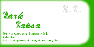 mark kapsa business card