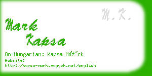 mark kapsa business card